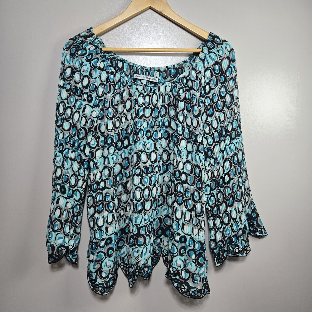 Stylish Blue Patterned Women's Top